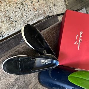 Ferrargamo slip-on velvet size 41 1/2 or 8 and a half. Only used twice.